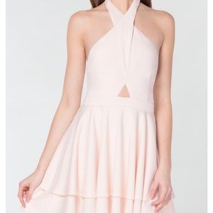 Alyce Paris ready to wear 33100 halter dress in pink